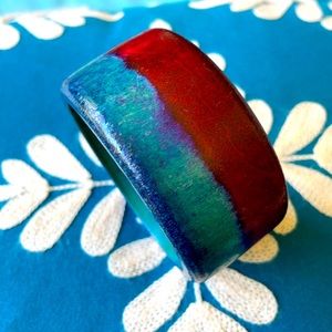Vintage wooden bangle bracelet